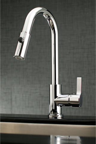 Gourmetier Single-Handle Pull-Down Kitchen Faucet, Polished Chrome