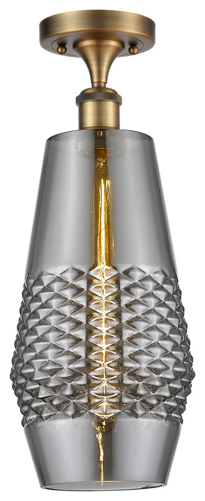 Innovations 516-1C-BB-G683-7-LED 1 Light Semi-Flush Mount, Brushed Brass