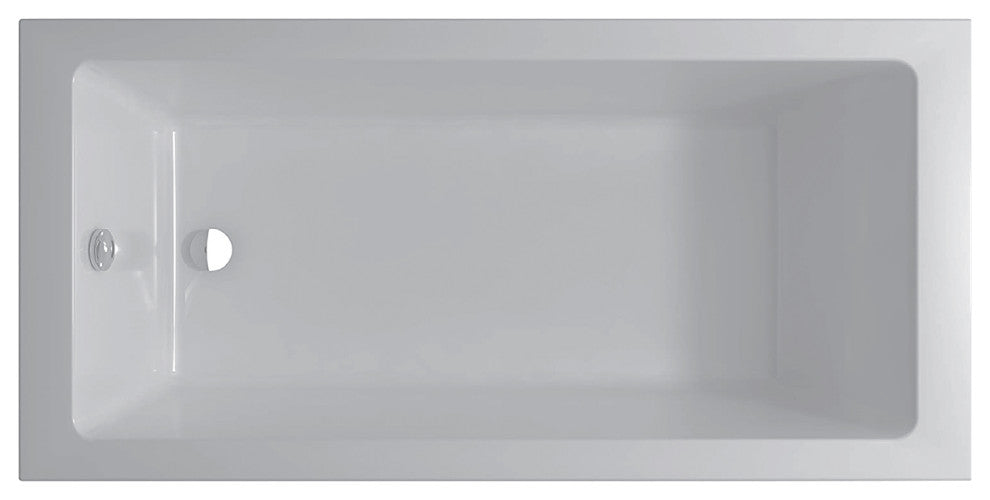 Drop-In White Soaking Bathtub, Fiberglass Acrylic, 54"l X 30"w X 19"h