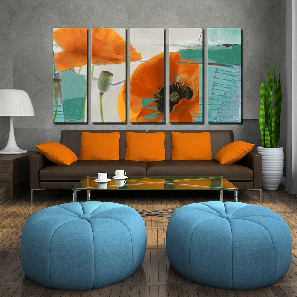 Painted Petals XXXIII Canvas Art, 5-Piece Set