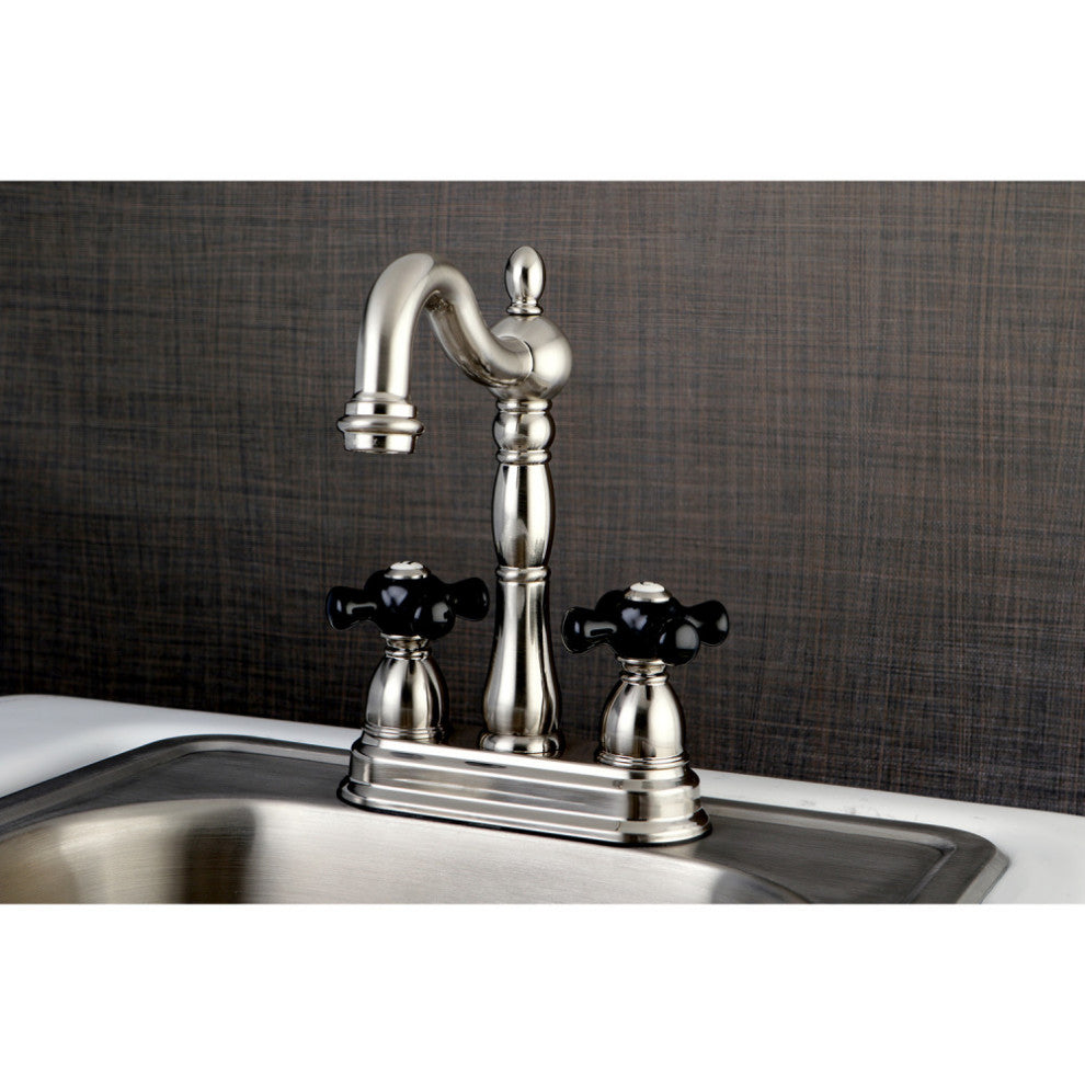 Kingston Brass 4" Centerset Bar Faucet, Brushed Nickel