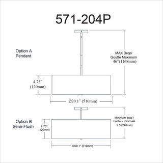 4-Light Incandescent Pendant, White