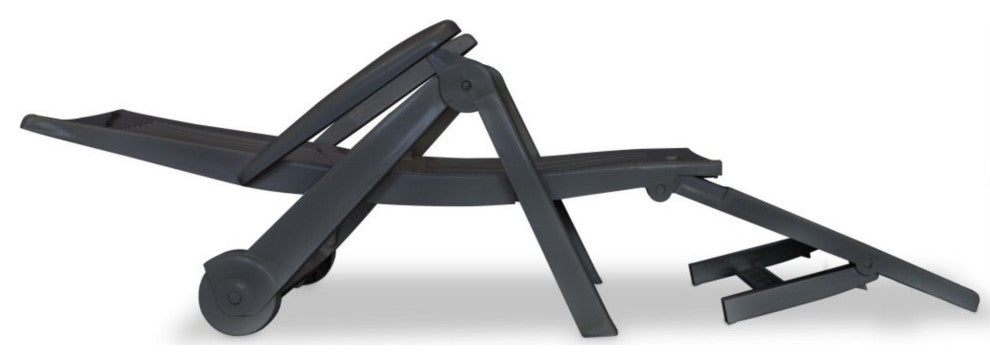 vidaXL Sun Lounger With Footrest Plastic Anthracite