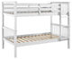 Solid Wood Twin over Twin Mission Design Bunk Bed - White