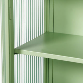 Cabinet displayed in a lifestyle setting with doors open; entire unit visible.