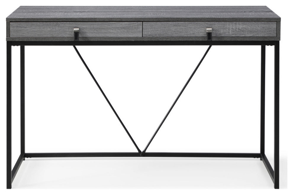 Loft Lyfe Marielle Desk, 2 Storage Drawers, Gray/Black