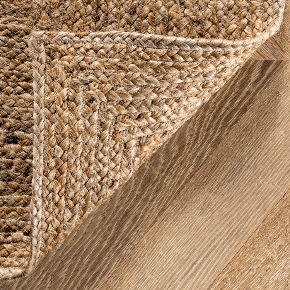 Juniper Tiled Jute Area Rug, Natural 10''x14''