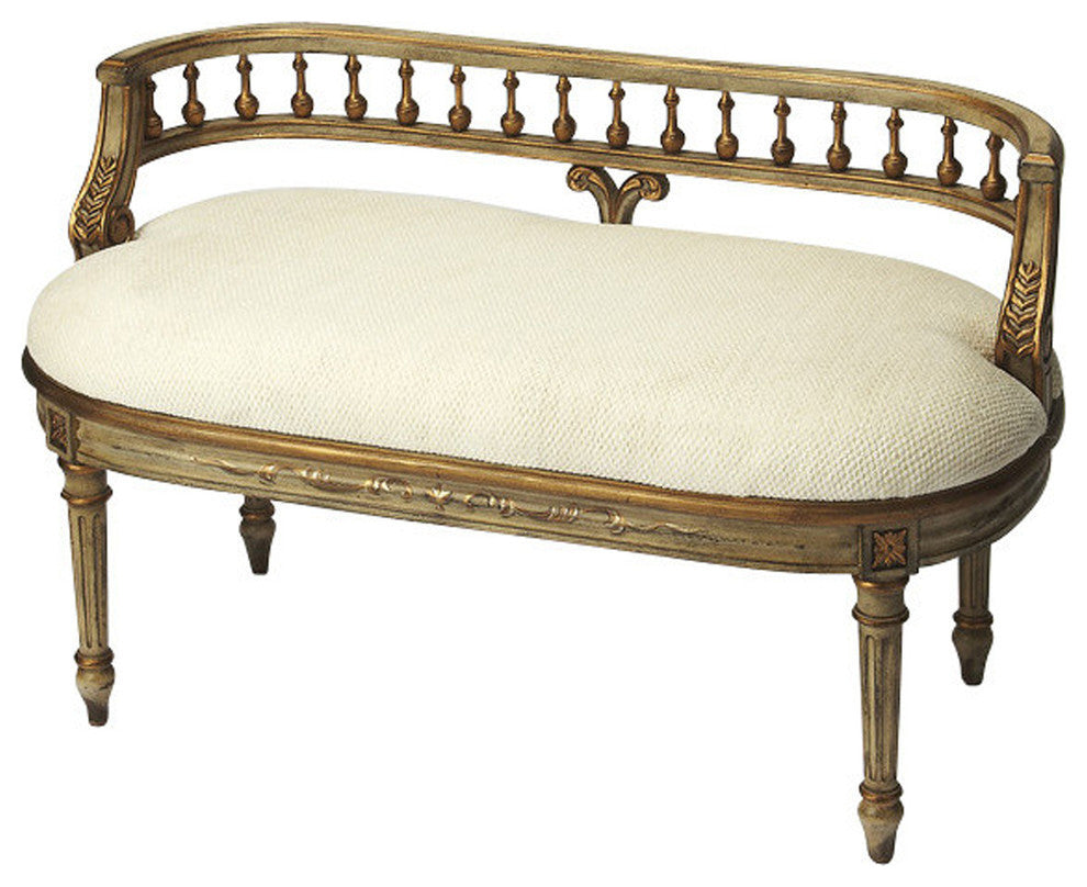 Butler Mansfield Guilded Cream Bench