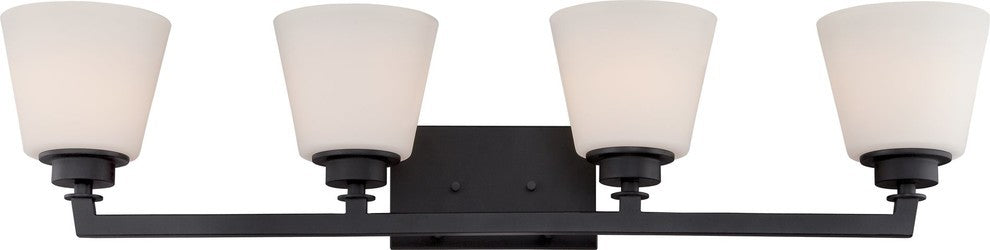 Nuvo 4-Light Incandescent Mobili Vanity and Wall Light Fixture, Aged Bronze