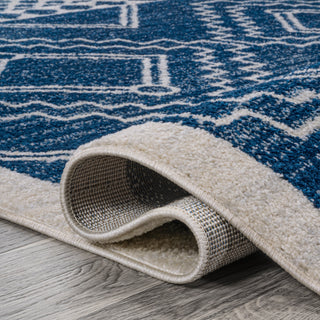 Amir Moroccan Beni Souk Rug, Navy/Ivory, 4 X 6