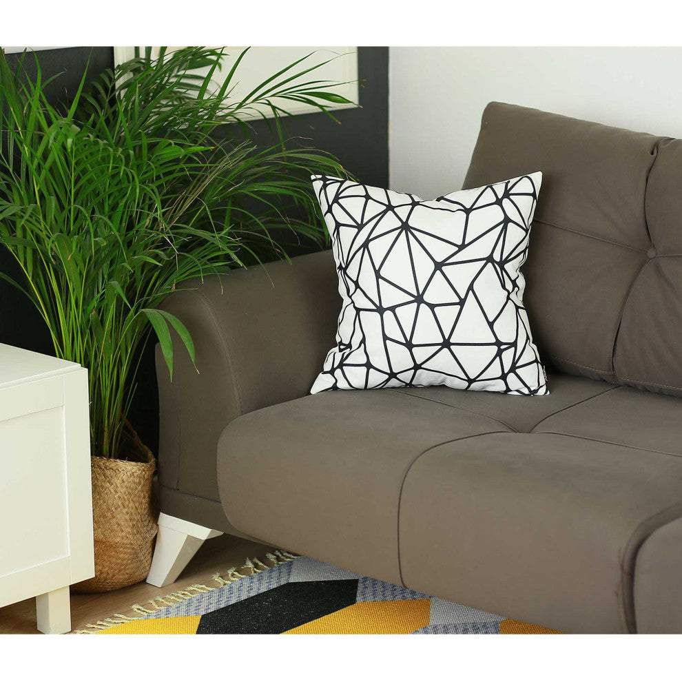 Black And  Yellow Zig Zag Decorative Throw Pillow Cover, Blackwhite