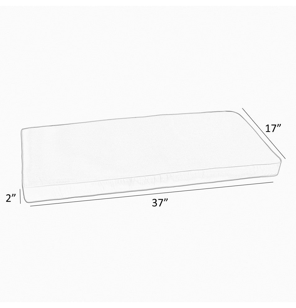 Sorra Home Gardenia Seaglass Out/Indoor Corded Bench Cushion37"x17"x2"