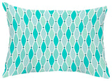 Wavy 14"x20" Decorative Abstract Outdoor Throw Pillow, Aqua