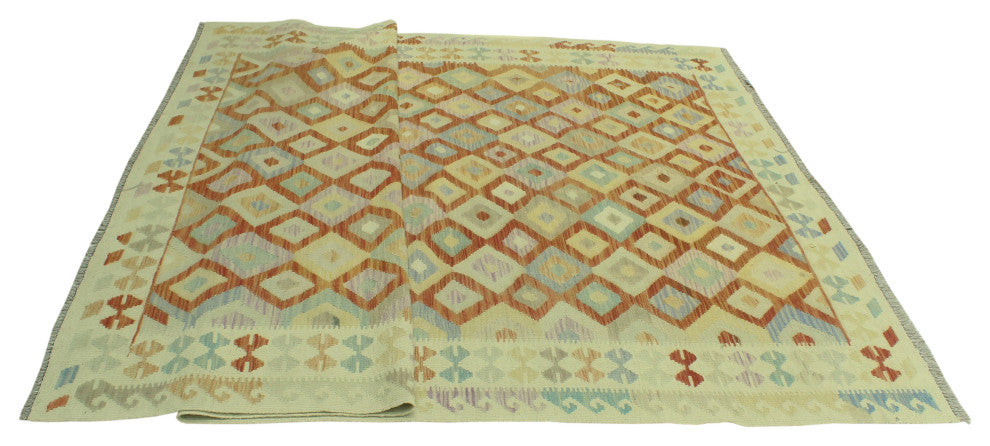 Sun Faded Kilim Malikzay Ivory Rug
