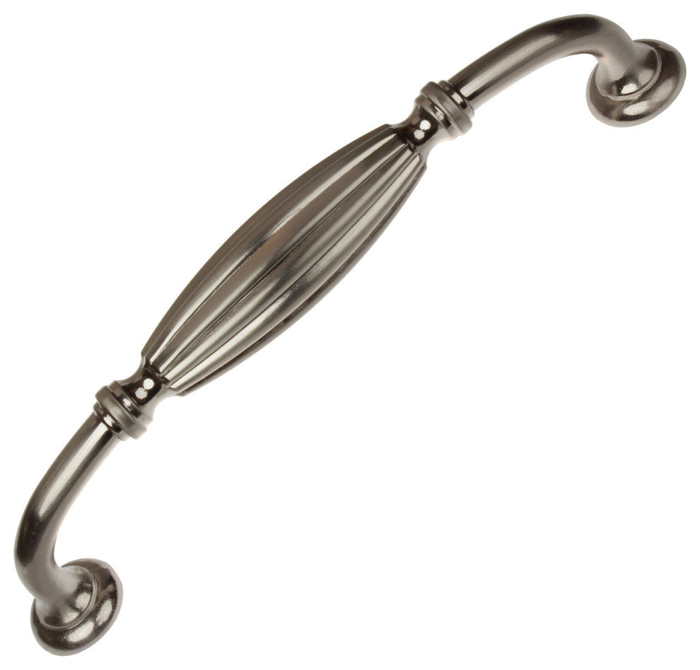 5" Center Fluted Cabinet Pull, Set of 3, Satin Nickel