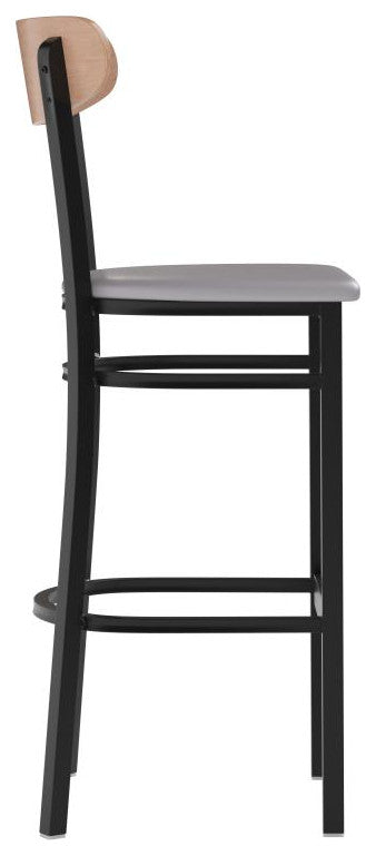 Wright Commercial Grade Barstool -500 LB. Capacity Steel Frame, Natural Birch Wo
