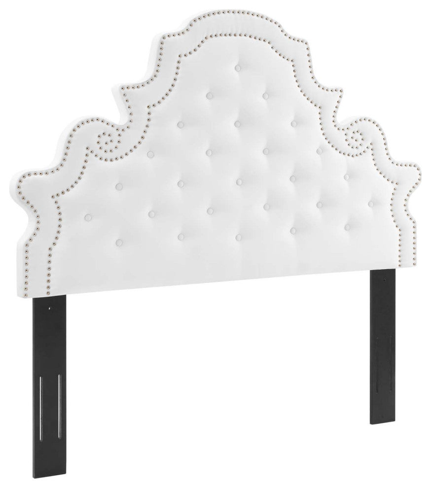 Diana Tufted Performance Velvet Twin Headboard White