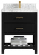 Parker 36" Single Sink Bath Vanity, Black 2" Carrara Marble