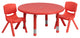Roseto FFIF80516 Three Piece Plastic Framed Classroom Set - Red