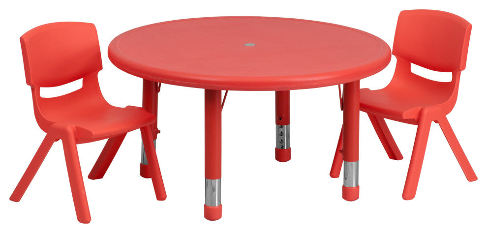 Roseto FFIF80516 Three Piece Plastic Framed Classroom Set - Red