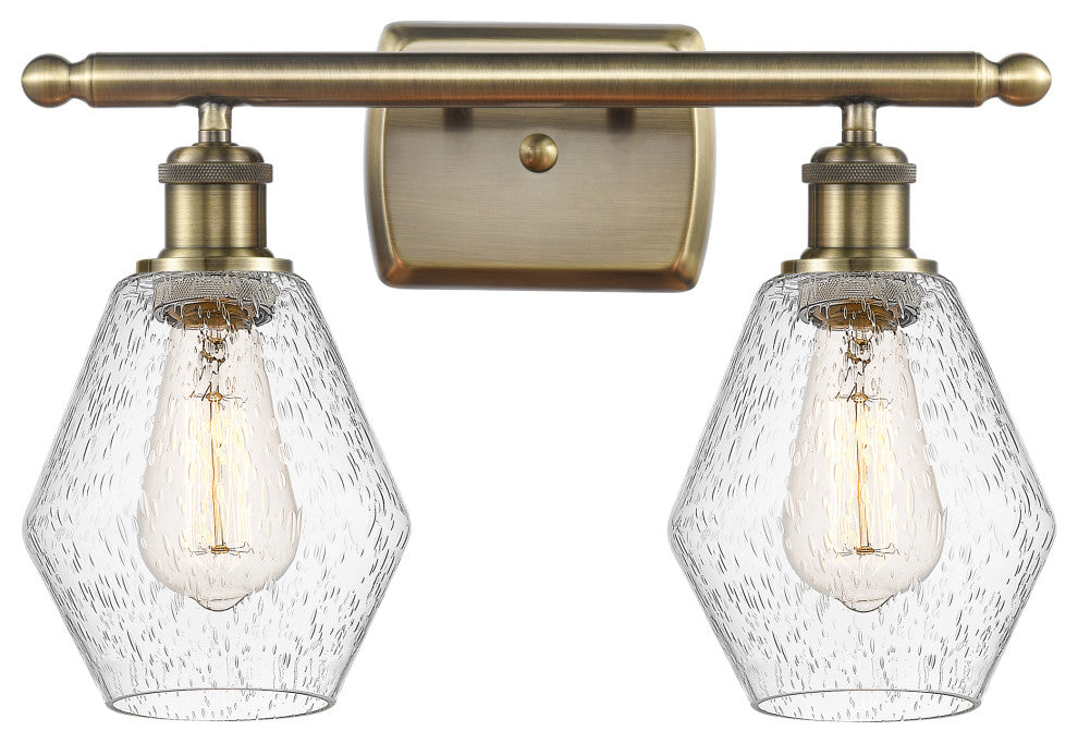 Innovations 516-2W-AB-G654-6 2-Light Bath Vanity Light, Antique Brass