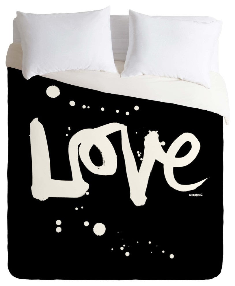 Deny Designs Kal Barteski Love Black Duvet Cover - Lightweight