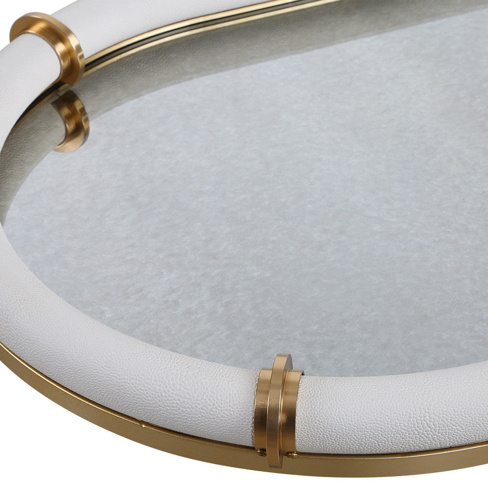 Uttermost Cyprus Leather Oval Tray