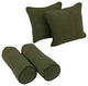 Double-Corded Solid Microsuede Throw Pillows, Set of 4, Hunter Green