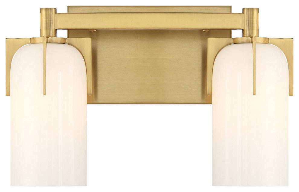 Caldwell 2-Light Bathroom Vanity Light, Warm Brass