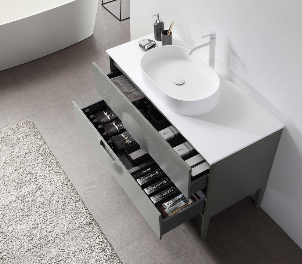 Colmar Freestanding Vanity, Olive Green, 48"