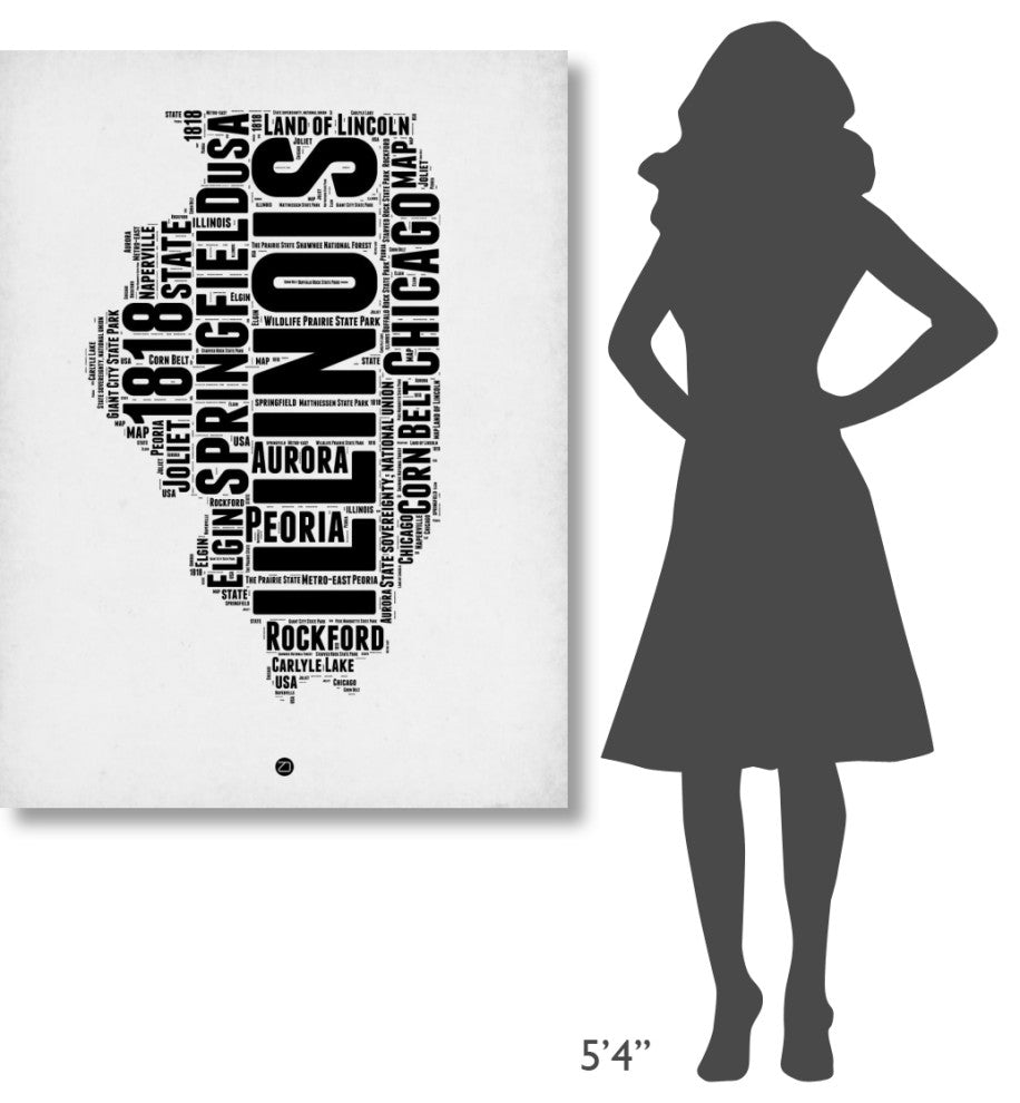"Illinois Word Cloud 2" Fine Art Print