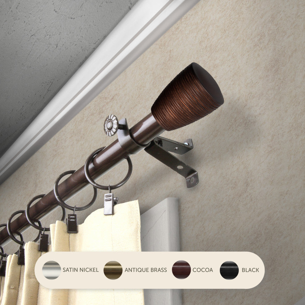 Anya 13/16" Curtain Rod, Cocoa, 48-84"