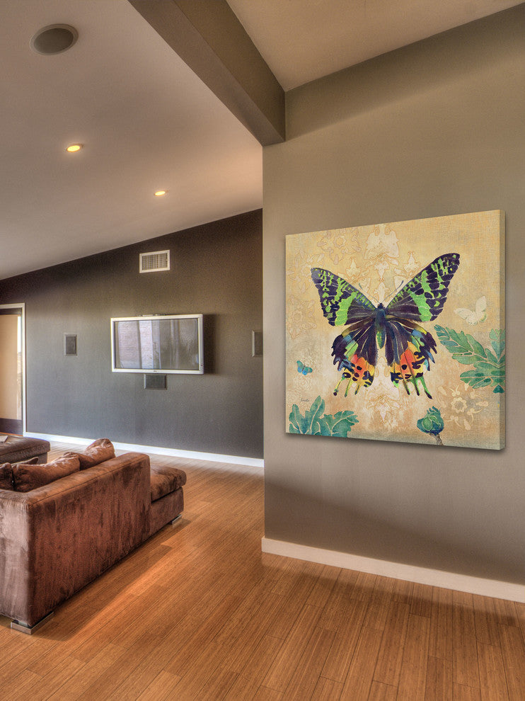 "Madagascar Sunset Butterfly" Painting Print on Canvas by Evelia