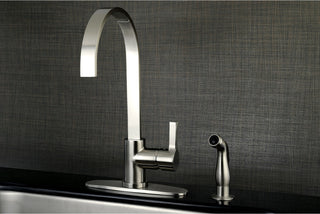 Gourmetier Single-Handle Kitchen Faucet With Side Sprayer, Brushed Nickel