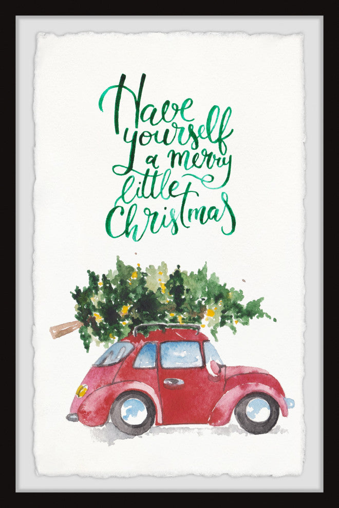 "A Merry Little Christmas" Framed Painting Print, 12x18