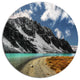 Bright Sky And Blue Mountain Lake, Landscape Round Wall Art, 36"