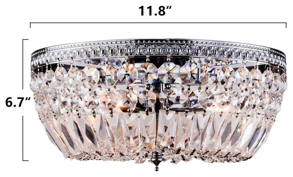 Madilynn 3-Light Crystal Chrome Flush Mount