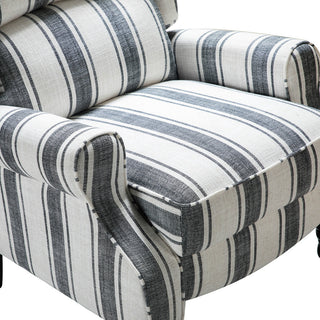 Modern Manual Wingback Recliner Set of 2, Stripe Black