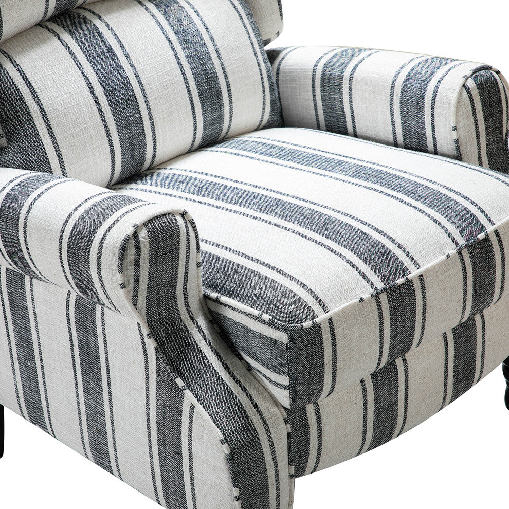 Modern Manual Wingback Recliner Set of 2, Stripe Black