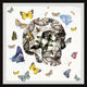 "Butterfly Skull Escape" Framed Painting Print, 18"x18"