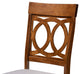 Annyse Modern Contemporary Upholstered Dining Chair, Set of 2, Gray/Walnut Brown
