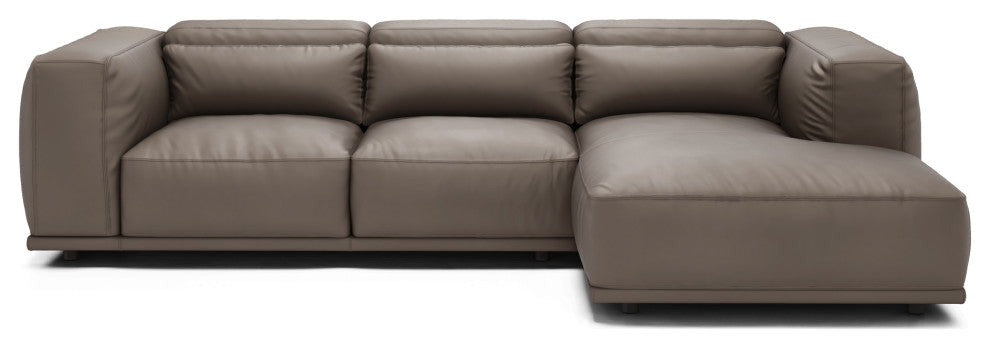 Thomas Sectional Sofa, Leather, Canela Leather, Right-Facing Chaise
