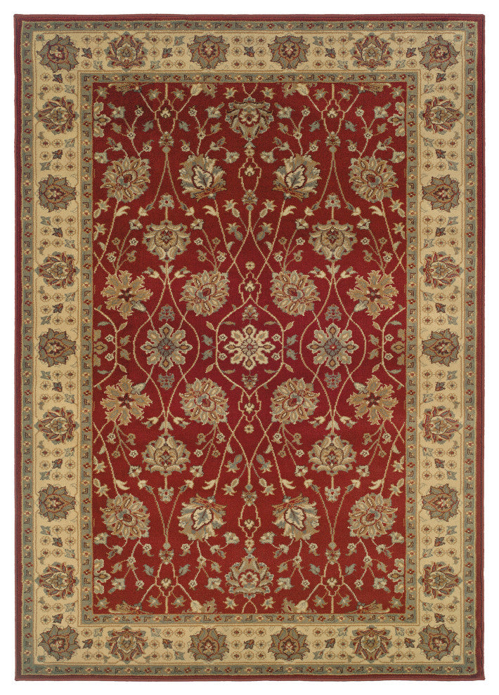 Oriental Weavers Tybee Collection Red/Beige Floral Indoor Area Rug 8'2"X10'