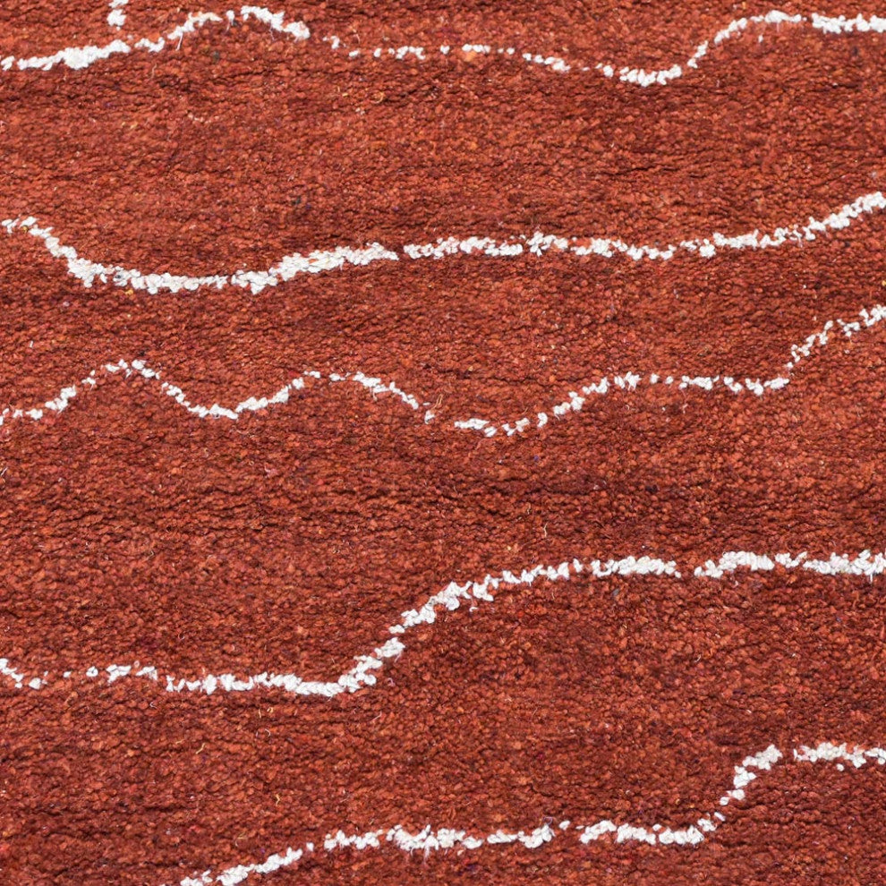 HAND KNOTTED LOOM SILK  RUGS-6'7''x9'10'',Rectangle,Light Red White,Contemporary