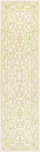 Charleston Filigree Textured Weave Indoor/Outdoor, Cream/Green, 2 X 10