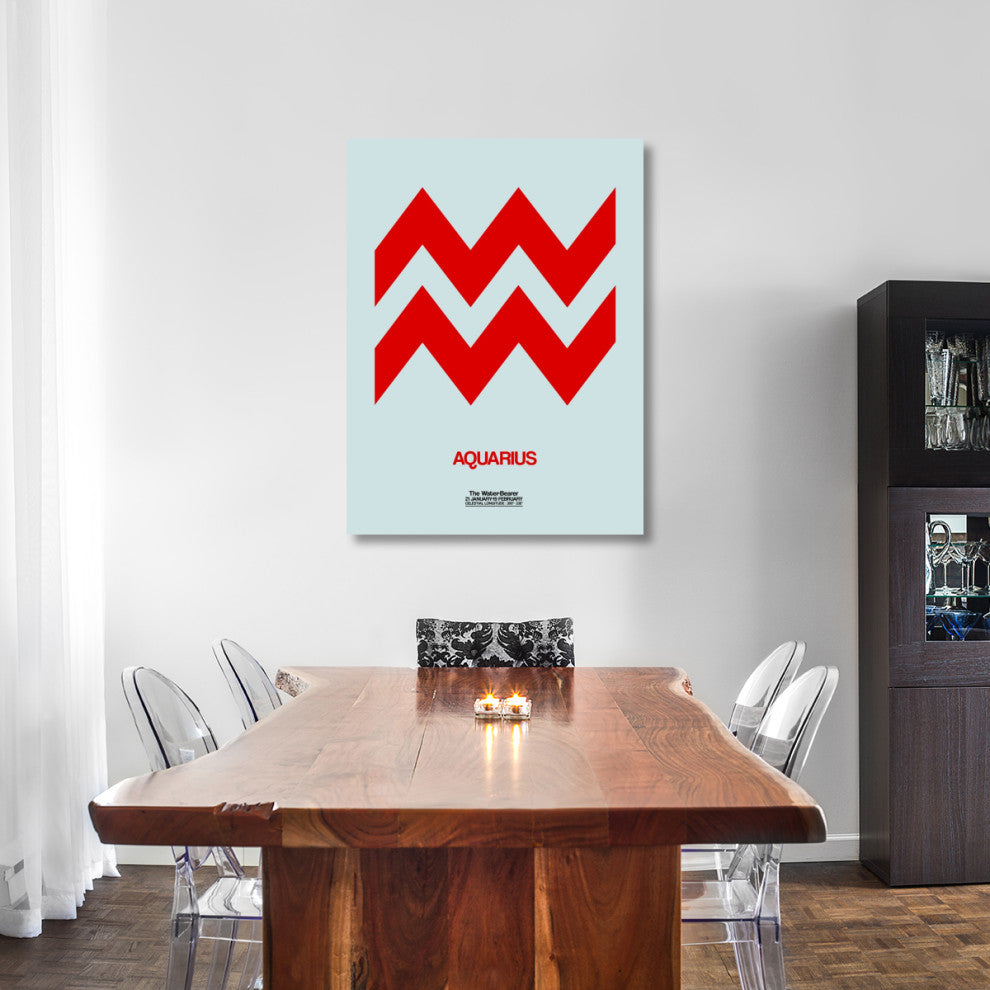 "Aquarius Zodiac Sign Red" Fine Art Print