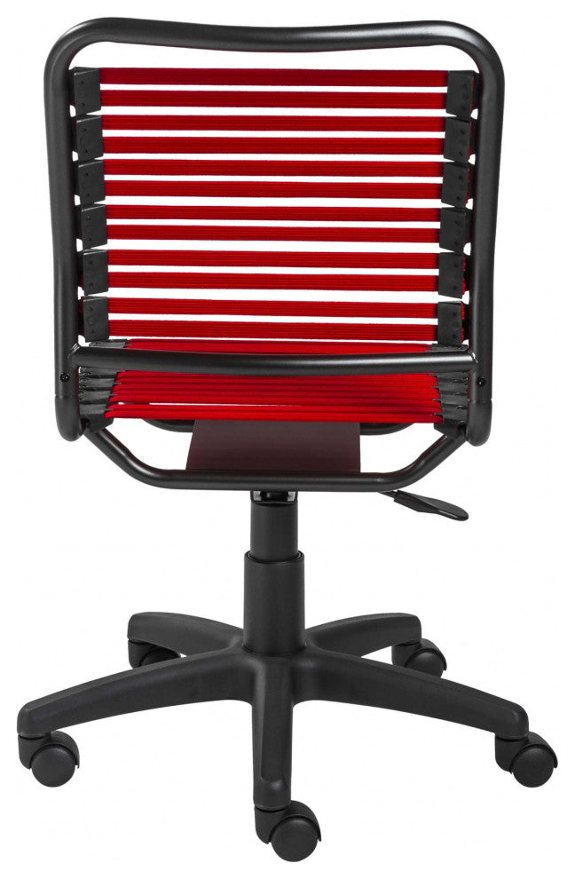 Black Swivel Adjustable Task Chair Bungee Back Steel Frame