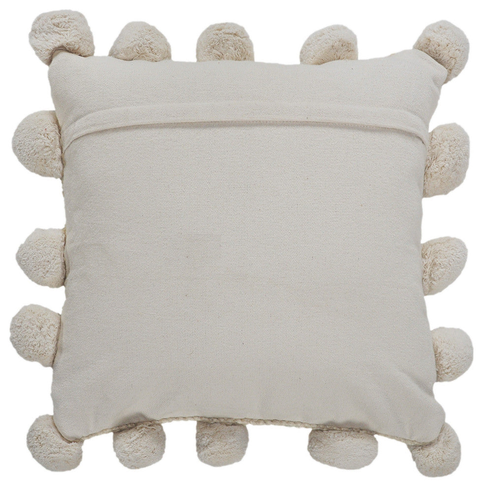Ox Bay Handwoven Tan Solid Organic Jute Pillow Cover, 20"x20"
