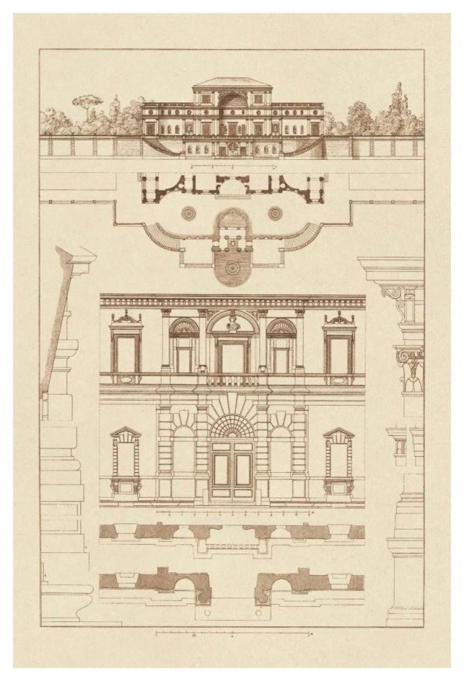 "Villa Sacchetti, Villa Papa Giulio at Rome" Paper Print by J. Buhlmann, 26"x38"