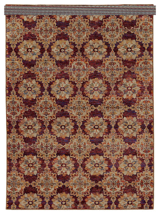 Adeline Floral Panel Traditional Area Rug, Red, 5'3"x7'3"